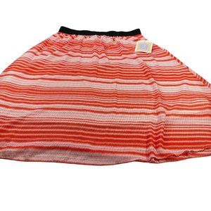 LuLaRoe Women's Size XL Skirt Lola A-Line Circle Striped Orange White New